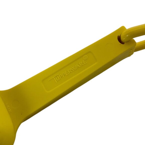 Vintage Tupperware Nesting Measuring Spoons Set Of 7 Plus D Ring Yellow Plastic - Picture 5 of 5